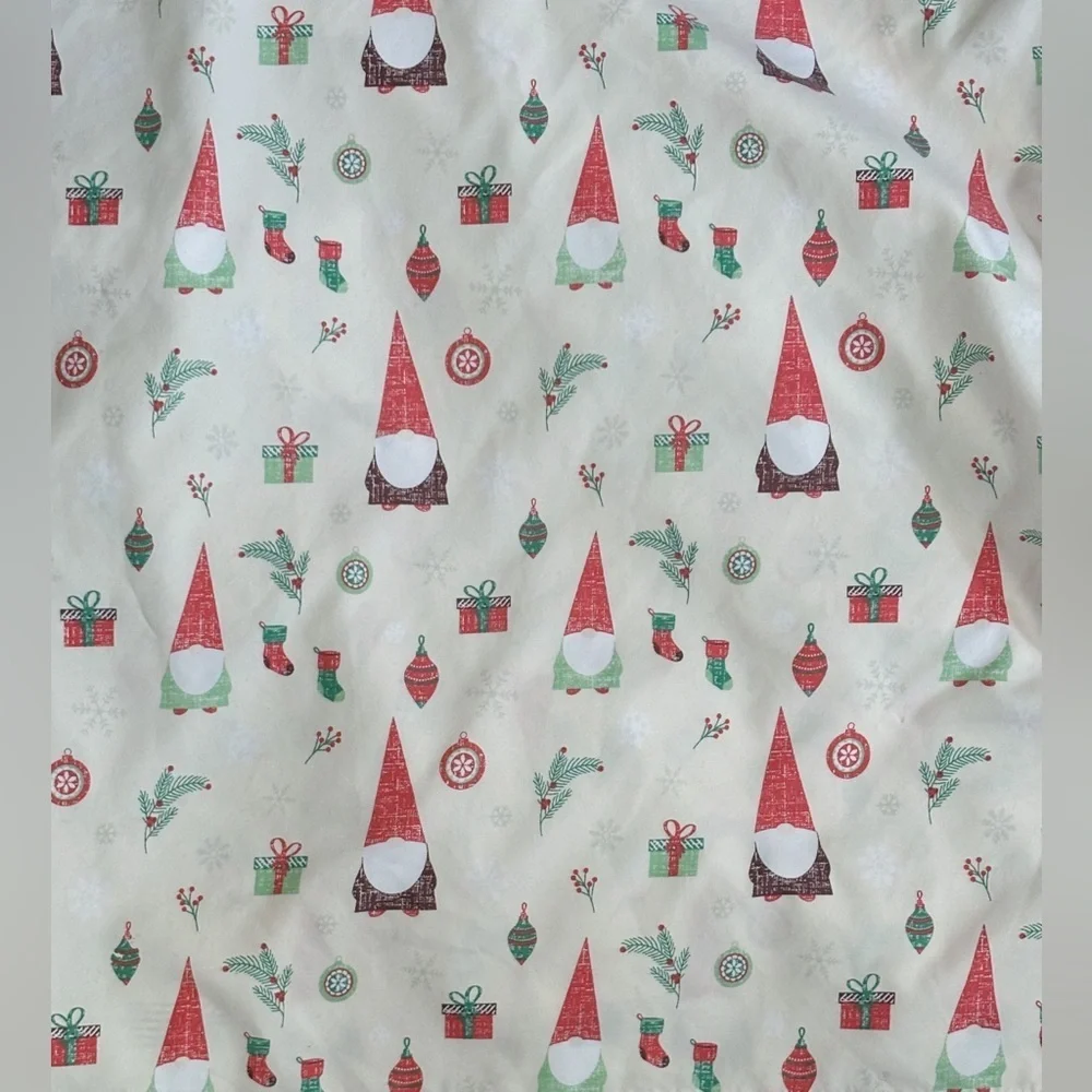 Finch And Robin Christmas Gnomes Full Flat Sheet Pillowcase Kitsch Cutter Fabric